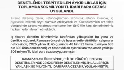 Ticaret Bakanlığı, 2026 yılının ilk
