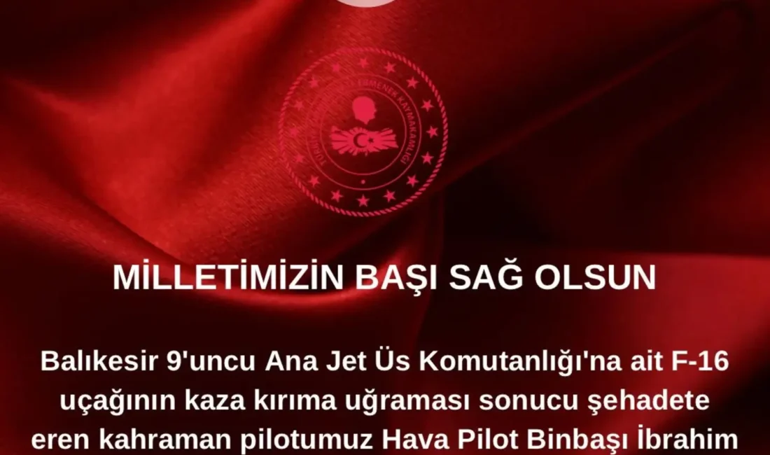Balıkesir’de eğitim uçuşu sırasında meydana