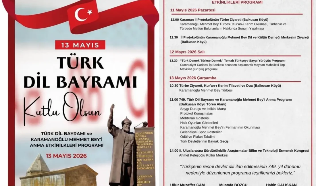 Ermenek Kaymakamlığı, Türkçenin resmi devlet dili ilan edilişinin 749. yıl