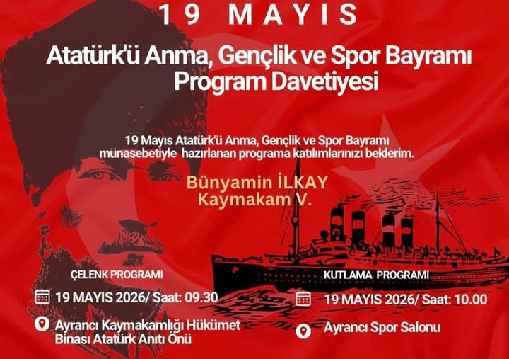 Ayrancı Kaymakamlığı, 19 Mayıs Atatürk’ü Anma, Gençlik ve Spor Bayramı