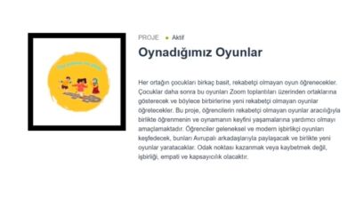 Karaman Esentepe İlkokulu, eTwinning kapsamında hayata geçirdiği “The Games We