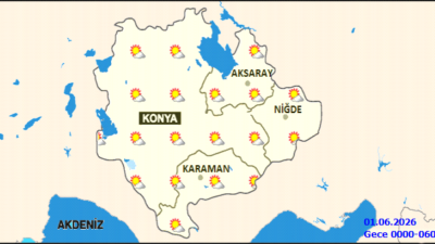 Karaman’da 31 Mayıs Pazar günü hava parçalı bulutlu olacak. Meteoroloji