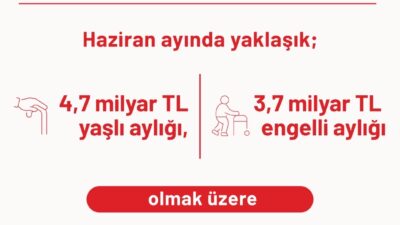 T.C. Aile ve Sosyal Hizmetler Bakanlığı, Haziran ayına ilişkin yaklaşık